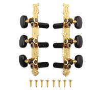 Mr.Power Guitar Tuners Machine Heads 3+3 Set Tuning Keys String Pegs for Classical Guitar(Long Gold, White Button)