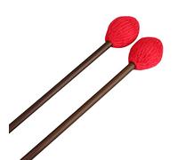Mr.Power Marimba Mallets Wood Handle Yarn Head with Maple Handle, Bass Percussion instruments Sticks (Medium Hard Yarn Head, Red)