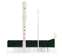 Mr.Power Soprano Recorder ABS Plastic Recorders German Style C Key with Cleaning Rod, Fingering Chart, Case Bag (White)