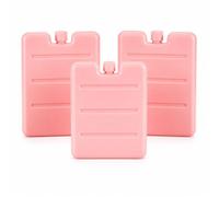Mr Prime Ltd 3 x Pink Reusable Mini Freezer Blocks - Slim Ice Packs for Lunch Boxes, Cool Bags & Cool Boxes, Long Lasting Reusable Freezer Packs for School, Work, Picnic, Camping & Travel