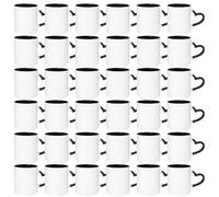 MR.R 11oz 36PCS Sublimation Blank Dishwasher Coffee Mugs,Cup Blank White Mug Cup Heart Handle with Inner and Heart Handle Black Color,Set of 36