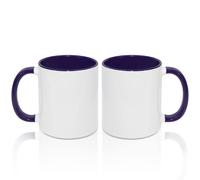 MR.R 11oz Sublimation Blank Coffee Mugs,Cup Blank White Mug Cup with Purple Color Mug Inner and Handle,Set of 2…