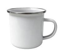 MR.R 12oz Silver Rim Sublimation Blanks Enamel Mug Cup Coffee Tea Cups Drinking Tin Mug for Home Travel Camping Office, Reusable & Portable