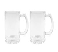 MR.R 16oz 2 Packs Sublimation Blanks Glass Clear Transparent Mug,Coffee Beer Mugs with Handle for Heat Thermal Coating Transfer (2 Count)