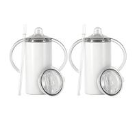 MR.R 2pcs 12oz Sublimation Blanks Stainless Steel Cups Double Wall with Handle