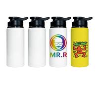 MR.R 4 Pack Sublimation Blanks White Sport Aluminum Bottle Portable Drinking Lid Bottle 600ml for Heat Press Transfer Printing