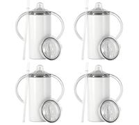 MR.R 4 pcs 12oz Sublimation Blanks Stainless Steel Sippy Cups Double Wall with Handle