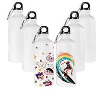 MR.R 6PCS 20oz 600ml Sublimation White Blank Aluminum Sports Bottle for Sublimation Printing