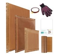 MR.R 7 in 1 Heatpress Transfer Printing Mat Kits with 3 Sizes Heat Press Transfer Printing Pillow 1 Heat Press Sheet 1 Tape 1 Glove 1 Sublimation Transfer Paper 10 Sheets Test Pack