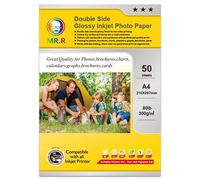 MR.R Dual Side Photo Paper High Glossy Coated 300gsm for Inkjet Printing (A4 210 x 297mm 50sheets)