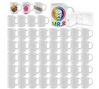 MR.R Set of 48 Sublimation Blanks Dishwasher White Ceramic Coffee Mugs 11oz Blank Ceramic Classic Drinking Cup Mug for Milk Tea Cola Water