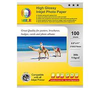 MR.R Single Side High Glossy Inkjet Photo Paper Letter Size 8.5"x11" with 100 sheets per pack 115gsm 30LB