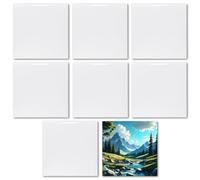 MR.R Sublimation Blanks Ceramic Tiles Coaster 10×10cm for Crafts,8 PCS White Glossy Ceramic Tiles for Heat Press