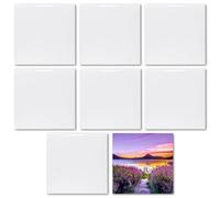 MR.R Sublimation Blanks Ceramic Tiles Coaster 20×20cm for Crafts,8 PCS White Glossy Ceramic Tiles for Heat Press