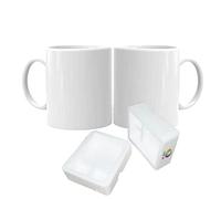 MR.R Sublimation Blanks Dishwasher White Ceramic Coffee Mugs 11oz Blank Ceramic Classic Drinking Cup Mug for Milk Tea Cola Water Set of 2 with Safe Package