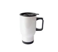 MR.R Sublimation Blanks White Stainless Steel Travel Car Mug with Lid Tumbler Double Wall Vacuum Insulated Water Bottle 450ml for Heat Press Printing