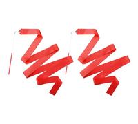 Mr Rex 2PCS Red Dance Wands Ribbon Streamers for Boys Girls Toddler Gymnastics, Kids Worship Praise Dance, Pretend Play, Ribbon Twirling, Talent Show, Outdoor Garden Toys