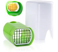 MR.ROBINSON Potato Cutter, Space-Saving Chip Slicer - Dishwasher Safe Stainless Steel & Plastic, Quick & Easy to Use, Green/White, Also for Sweet Potatoes