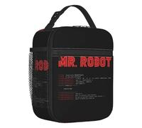 Mr Robot Crazy Insulated Lunch Bag for Women Resuable Arch Linux Programmer Cooler Thermal Bento Box Beach Camping Travel