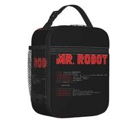 Mr Robot Crazy Insulated Lunch Bag for Women Resuable Arch Linux Programmer Cooler Thermal Bento Box Beach Camping Travel