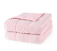 Mr. Sandman Weighted Blanket for Adults Queen, Minky Dots Heavy Blanket for Woman,Man Sleeping/Calm, Soft, Cozy and Cooling Weighted Throw Blankets, Machine Washable, 60 x 80in, 15 Pounds, Pink