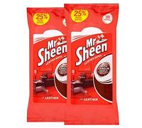 Mr Sheen Leather Wipes with Lanolin - Pack of 2 (30 Wipes Each) for Jackets and Sofas