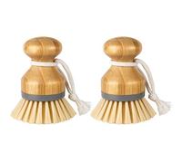 MR.SIGA Bamboo Palm Brush, Dish Scrub Brush, Bamboo Dish Brush, Pack of 2