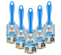 MR.SIGA Extra Sticky Lint Roller Pet Hair Remover with Easy Tear Sheets, 450 Sheets in Total, 5-Pack, Blue