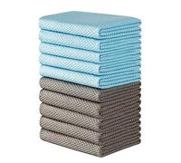 MR.SIGA Fish Scale Pattern Cleaning Cloths, Reusable Microfiber Cleaning Cloths, Lint Free Microfiber Kitchen Towels for Polishing, 10 Pack, 12.6 x 12.6 inch