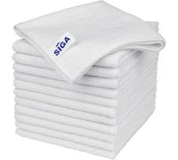 MR.SIGA Microfiber Cleaning Cloth, All-Purpose Microfiber Towels, Streak Free Cleaning Rags, Pack of 12, White, Size 32