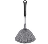 MR.SIGA Microfiber Delicate Duster, Comfortable Non slip Handle, Detachable Washable Duster Head, Grey & Black
