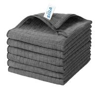 MR.SIGA Microfibre Cleaning Cloths, All Purpose Cleaning Towels, Pack of 6 | Ultra absorbent and soft Microfibre towels for kitchen, car and household surfaces, Dark grey, 35 x 40 cm(13.8 x 15.7 inch)