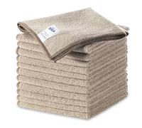 MR.SIGA Microfibre Cleaning Cloths, Streak Free Microfibre Towels, 12 Pack | All-purpose Microfibre cloths, ultra absorbent, reusable household cleaning towels, Wheat, 32 x 32 cm(12.6 x 12.6 inch)