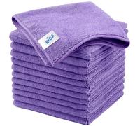 MR.SIGA Microfibre Cleaning Cloths, Streak Free Microfibre Towels, 12 Pack | All-purpose Microfibre cloths, ultra absorbent, reusable household cleaning towels, Purple, 32 x 32 cm(12.6 x 12.6 inch)