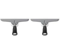 MR.SIGA Multi-Purpose Silicon Squeegee for Window, Glass, Shower Door, Car Windshield, Heavy Duty Window Scrubber, Includes Suction Hook, 10 inch, Grey & Black, 2 Pack