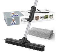 MR.SIGA Pet Hair Removal Rubber Broom with Built in Squeegee
