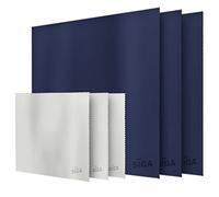 MR.SIGA Premium Microfiber Cleaning Cloths for Lens, Eyeglasses, Screens, Tablets, 3 Pack in Navy with 16 x 16 inch, 3 Pack in Gray with 6 x 7 inch