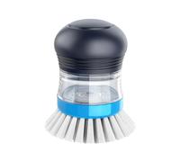 MR.SIGA Soap Dispensing Palm Brush, Kitchen Brush for Dish Pot Pan Sink Cleaning, Pack of 1, Navy/Blue
