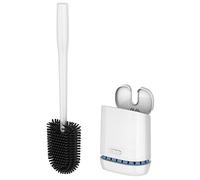 MR.SIGA Toilet Bowl Brush and Holder, Durable and Flexible Bristles, Wall Mounted Toilet Brush for Bathroom Cleaning, White, 1 Pack