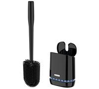 MR.SIGA Toilet Bowl Brush and Holder, Durable and Flexible Bristles, Wall Mounted Toilet Brush for Bathroom Cleaning, Black, 1 Pack