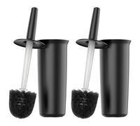 MR.SIGA Toilet Bowl Brush and Holder for Bathroom, Black, 2 Pack