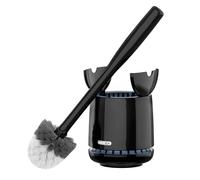 MR.SIGA Toilet Bowl Brush and Holder, Premium Quality, with Solid Handle and Durable Bristles for Bathroom Cleaning, Black, 1 Pack