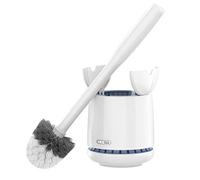 MR.SIGA Toilet Bowl Brush and Holder, Premium Quality, with Solid Handle and Durable Bristles for Bathroom Cleaning, White, 1 Pack