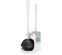MR.SIGA Toilet Plunger and Bowl Brush Combo for Bathroom Cleaning, White