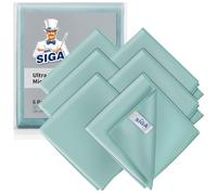 MR.SIGA Ultra Fine Microfibre Cloths for Glass, Window, Mirror, Pack of 6 | Lint free window cleaning cloths, glass cleaning cloths, ultra fine Microfibre polishing cloths, 35 x 40 cm(13.8 x 15.7 inch)
