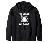 Mr Silent But Deadly | Funny Frenchie Fart Dog Owner Gift Zip Hoodie