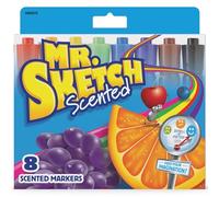 Mr. Sketch Sanford Scented Watercolor Markers, Chisel-Tip, Set of 8, Assorted Colors (1905070), Acrylic, Multicolour, 8