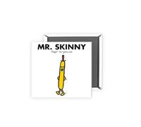 Mr. Skinny Magnet - 2x2 Inch Glossy Rectangular Fridge Magnet | Official Mr Men Gift | Proudly Made in the UK | Fun Home or Office Accessory with Branded Packaging