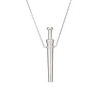 Mr. Slim Max Stainless Steel Pull Tube & Pull Tube | Discreet Snuff Dosing Tool for Energy Sniff Powder | Dispenser with Necklace | Party & Festival Accessory - Silver