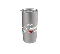 Mr. Smith with Mrs. Smith Married Matching Couples Stainless Steel Insulated Tumbler
